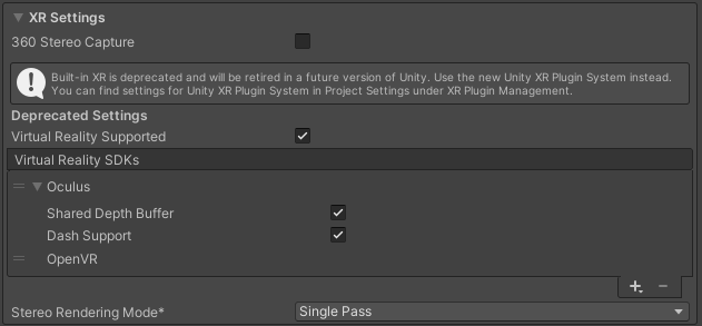 XR Settings